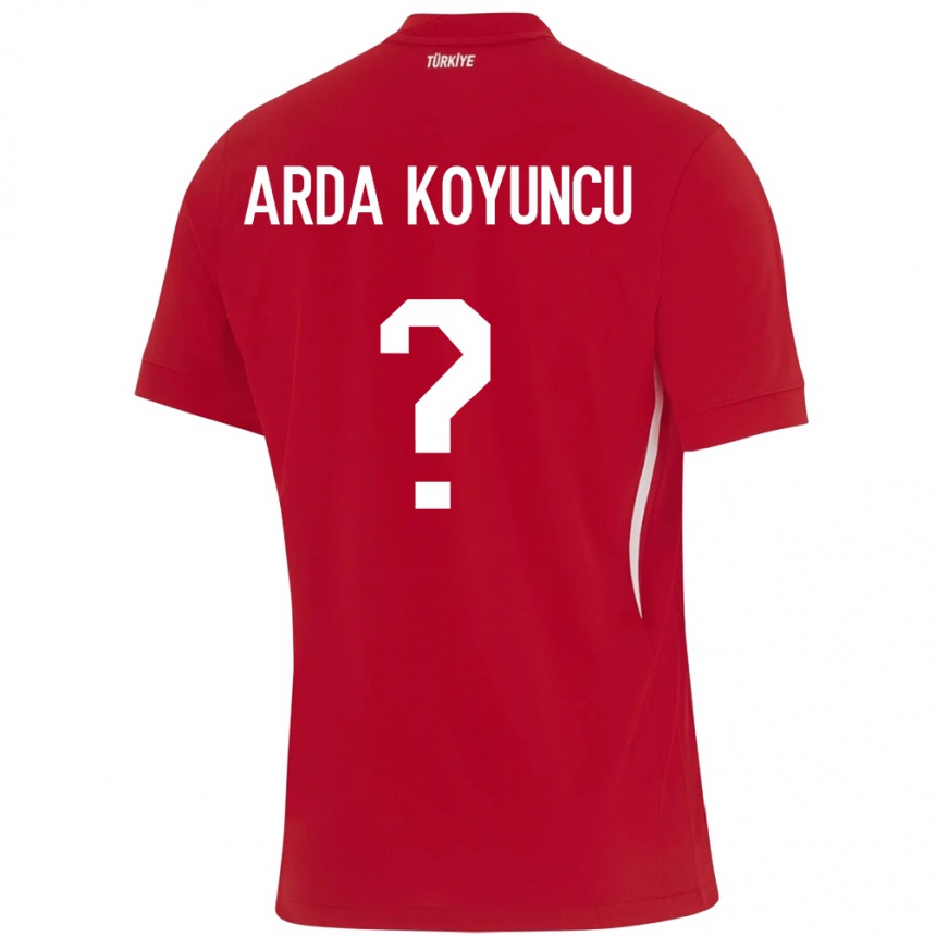 Gyermek Labdarúgás Törökország Efe Arda Koyuncu #0 Piros Idegenbeli Jersey 24-26 Mez Póló Ing