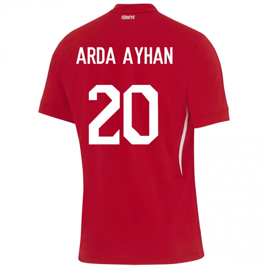 Gyermek Labdarúgás Törökország Murat Arda Ayhan #20 Piros Idegenbeli Jersey 24-26 Mez Póló Ing