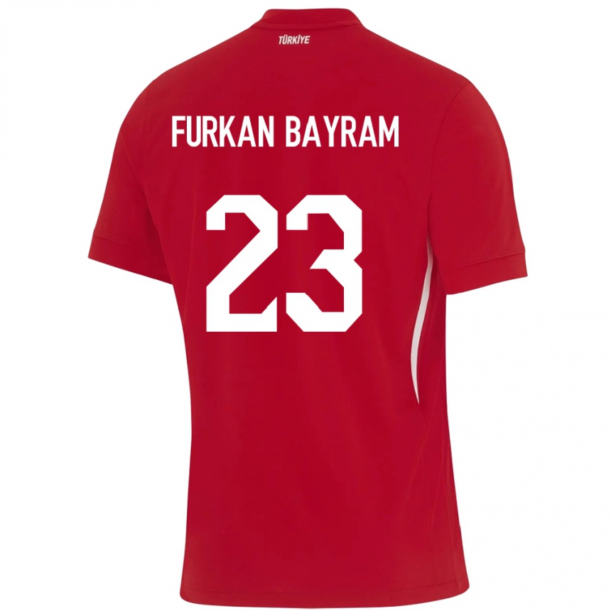 Gyermek Labdarúgás Törökország Mert Furkan Bayram #23 Piros Idegenbeli Jersey 24-26 Mez Póló Ing