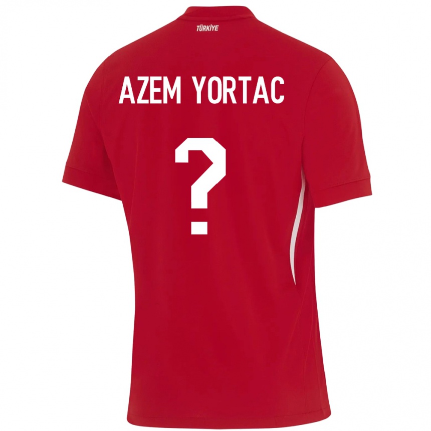 Gyermek Labdarúgás Törökország Mustafa Azem Yortaç #0 Piros Idegenbeli Jersey 24-26 Mez Póló Ing