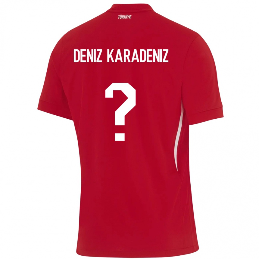 Gyermek Labdarúgás Törökország Mustafa Deniz Karadeniz #0 Piros Idegenbeli Jersey 24-26 Mez Póló Ing