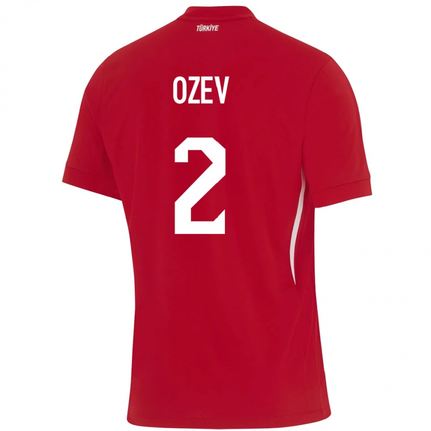 Gyermek Labdarúgás Törökország Ümran Özev #2 Piros Idegenbeli Jersey 24-26 Mez Póló Ing