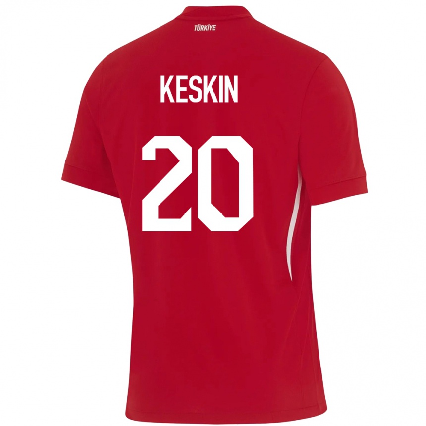 Gyermek Labdarúgás Törökország Elif Keskin #20 Piros Idegenbeli Jersey 24-26 Mez Póló Ing