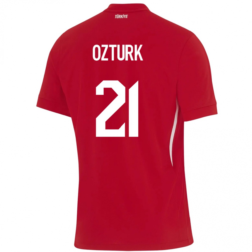 Gyermek Labdarúgás Törökország Melike Öztürk #21 Piros Idegenbeli Jersey 24-26 Mez Póló Ing