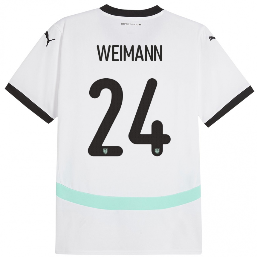 Gyermek Labdarúgás Ausztria Andreas Weimann #24 Fehér Idegenbeli Jersey 24-26 Mez Póló Ing