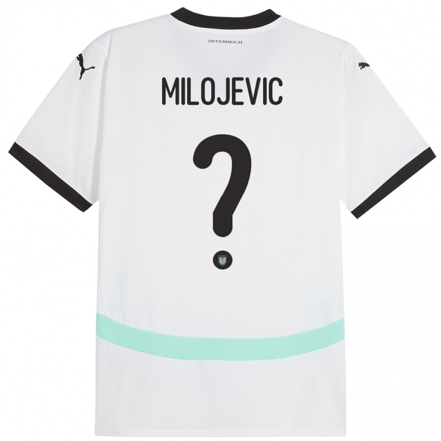 Gyermek Labdarúgás Ausztria Filip Milojevic #0 Fehér Idegenbeli Jersey 24-26 Mez Póló Ing