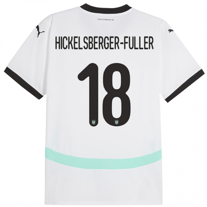 Gyermek Labdarúgás Ausztria Julia Hickelsberger-Füller #18 Fehér Idegenbeli Jersey 24-26 Mez Póló Ing