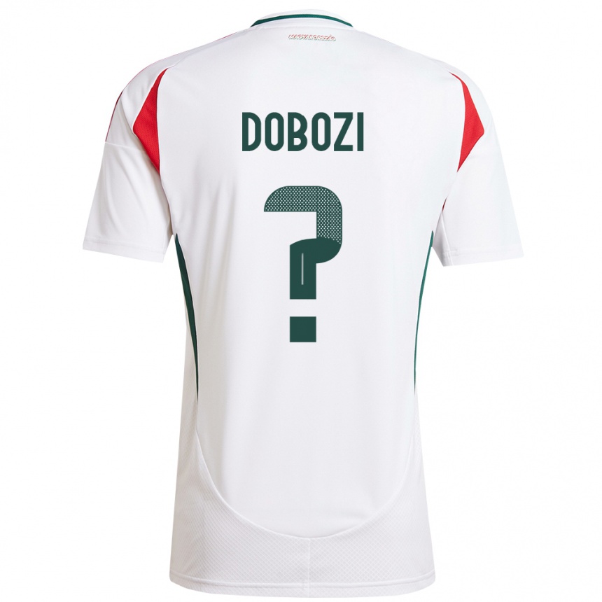 Gyermek Labdarúgás Magyarország Krisztián Dobozi #0 Fehér Idegenbeli Jersey 24-26 Mez Póló Ing