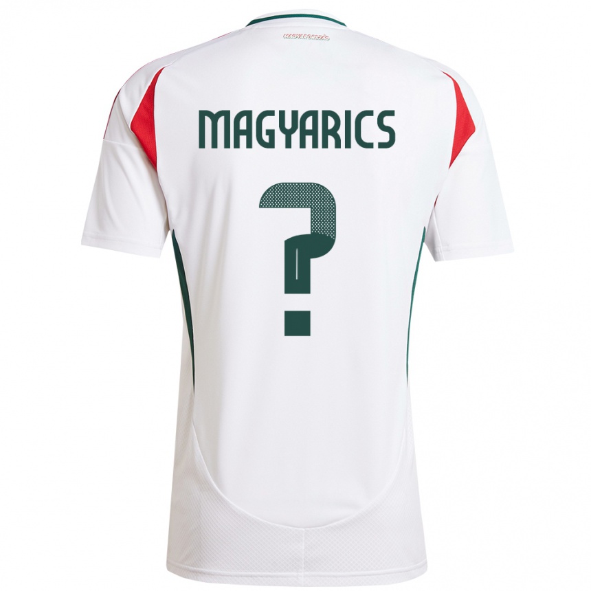 Gyermek Labdarúgás Magyarország Erik Magyarics #0 Fehér Idegenbeli Jersey 24-26 Mez Póló Ing