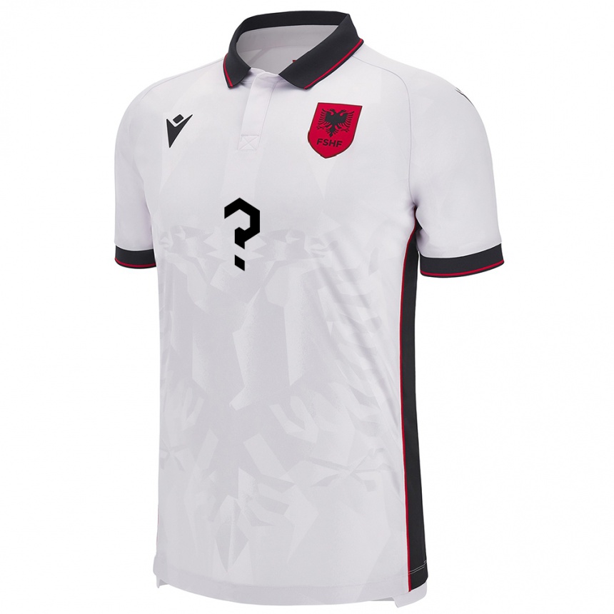 Gyermek Labdarúgás Albania Leon Myrtaj #0 Fehér Idegenbeli Jersey 24-26 Mez Póló Ing