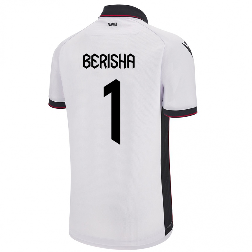 Gyermek Labdarúgás Albania Etrit Berisha #1 Fehér Idegenbeli Jersey 24-26 Mez Póló Ing