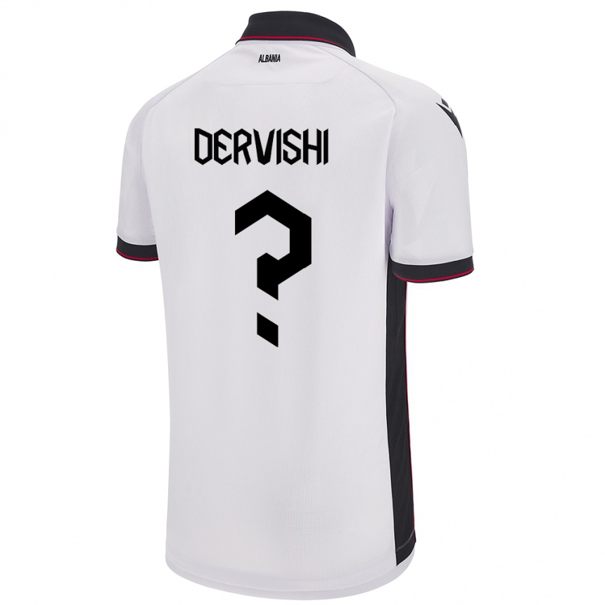 Gyermek Labdarúgás Albania Amarildo Dervishi #0 Fehér Idegenbeli Jersey 24-26 Mez Póló Ing