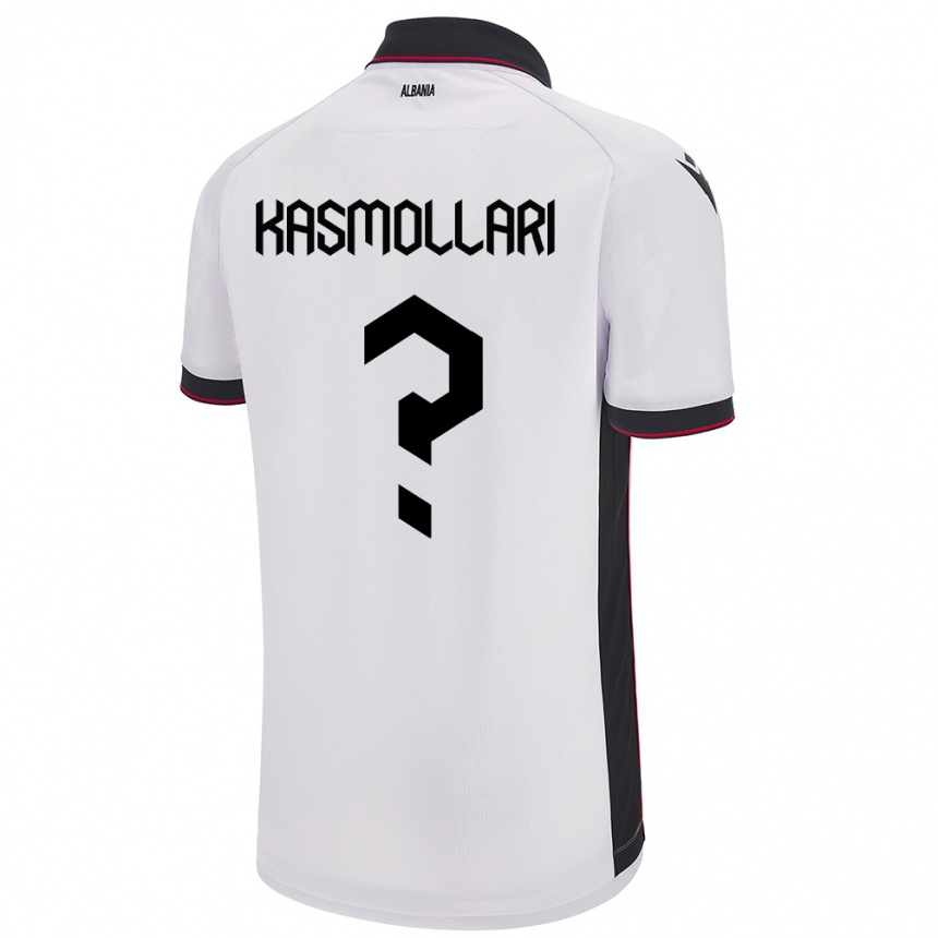 Gyermek Labdarúgás Albania Oresti Kasmollari #0 Fehér Idegenbeli Jersey 24-26 Mez Póló Ing