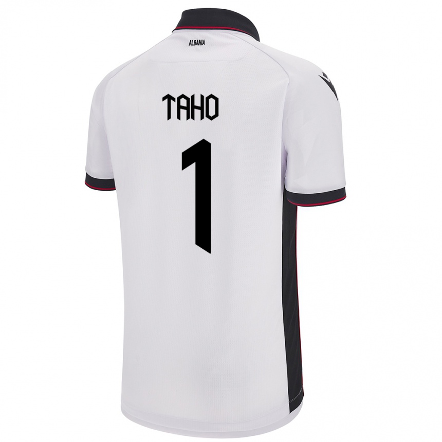 Gyermek Labdarúgás Albania Alain Taho #1 Fehér Idegenbeli Jersey 24-26 Mez Póló Ing