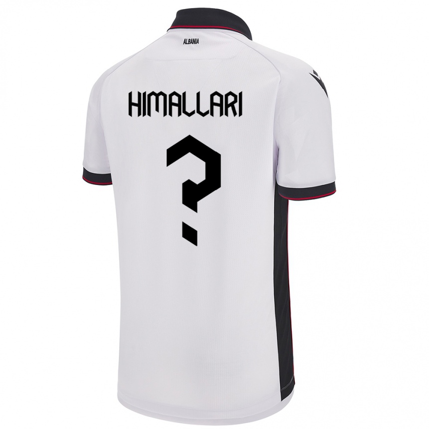 Gyermek Labdarúgás Albania Elson Himallari #0 Fehér Idegenbeli Jersey 24-26 Mez Póló Ing