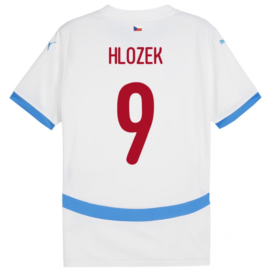 Gyermek Labdarúgás Csehország Adam Hlozek #9 Fehér Idegenbeli Jersey 24-26 Mez Póló Ing