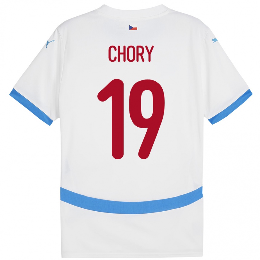 Gyermek Labdarúgás Csehország Tomas Chory #19 Fehér Idegenbeli Jersey 24-26 Mez Póló Ing