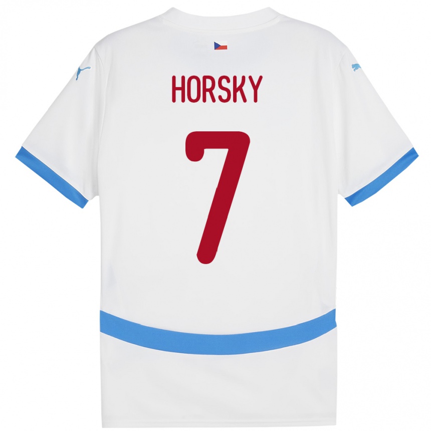 Gyermek Labdarúgás Csehország Filip Horsky #7 Fehér Idegenbeli Jersey 24-26 Mez Póló Ing