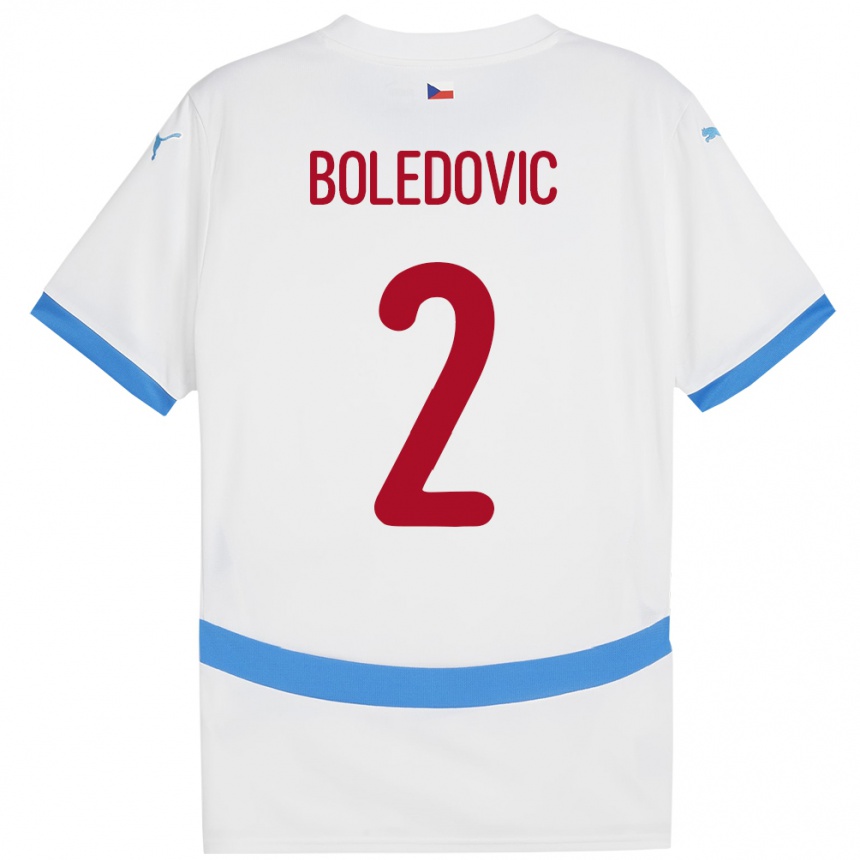 Gyermek Labdarúgás Csehország Tobias Boledovic #2 Fehér Idegenbeli Jersey 24-26 Mez Póló Ing