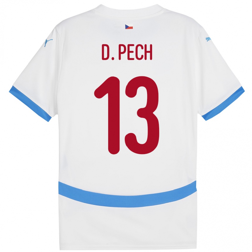 Gyermek Labdarúgás Csehország Dominik Pech #13 Fehér Idegenbeli Jersey 24-26 Mez Póló Ing