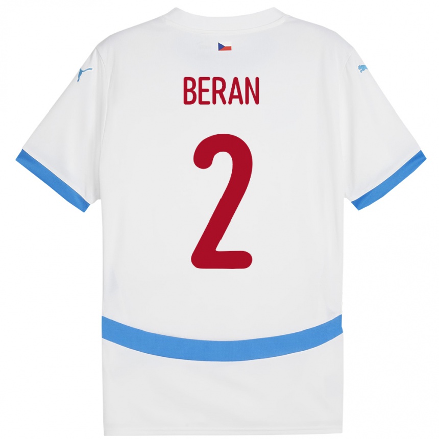 Gyermek Labdarúgás Csehország Stepan Beran #2 Fehér Idegenbeli Jersey 24-26 Mez Póló Ing