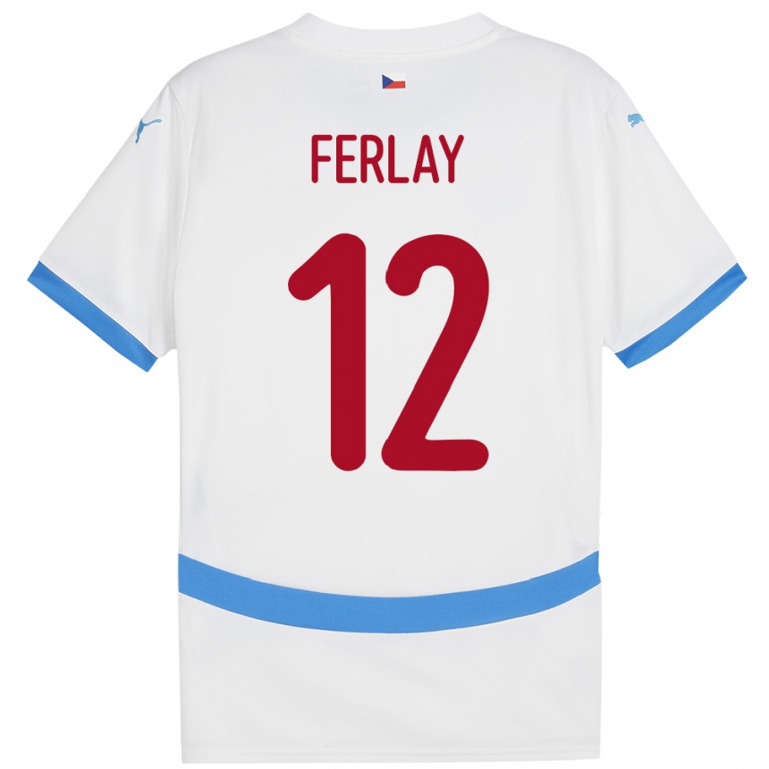 Gyermek Labdarúgás Csehország Ruben Ferlay #12 Fehér Idegenbeli Jersey 24-26 Mez Póló Ing