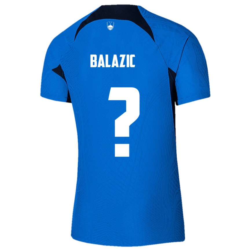 Gyermek Labdarúgás Szlovénia Jan Balazic #0 Kék Idegenbeli Jersey 24-26 Mez Póló Ing