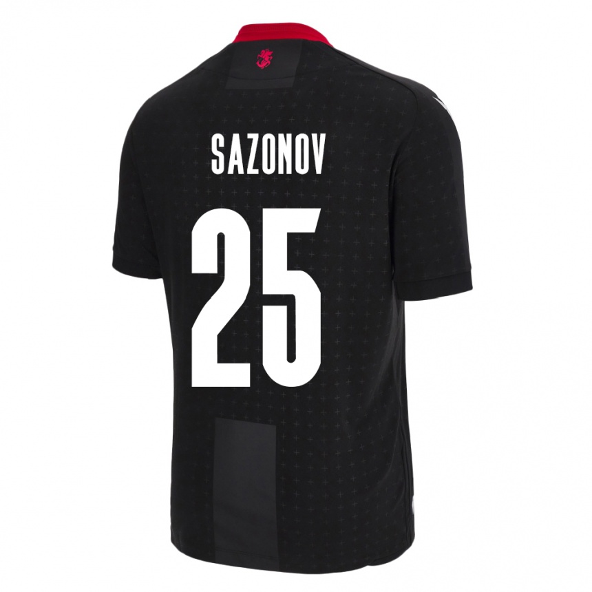 Gyermek Labdarúgás Grúzia Saba Sazonov #25 Fekete Idegenbeli Jersey 24-26 Mez Póló Ing