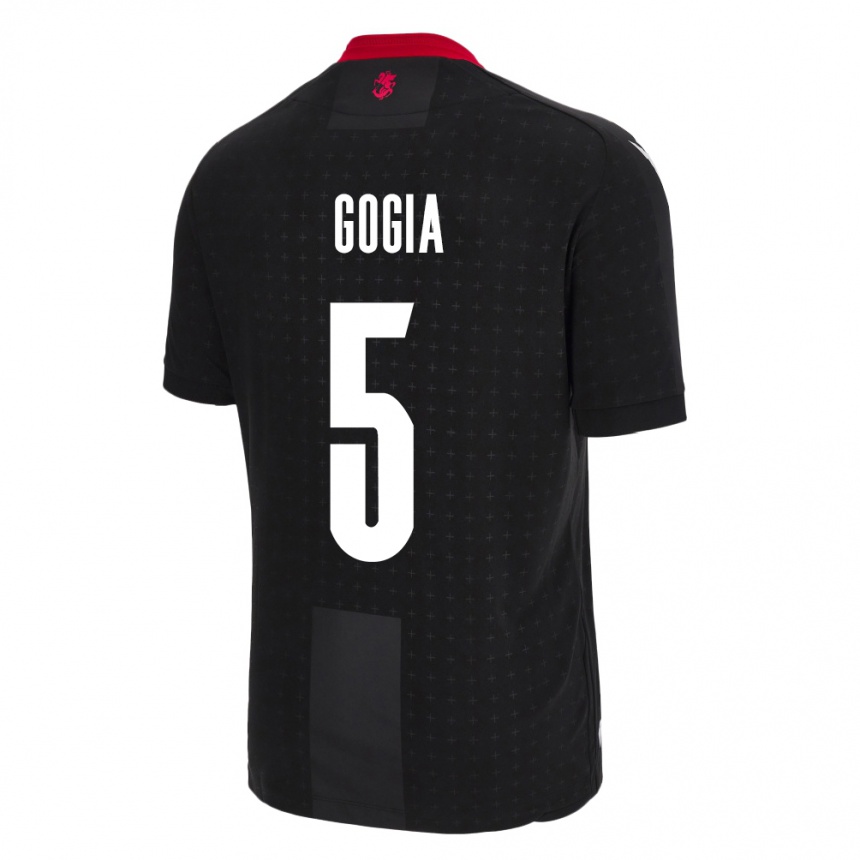 Gyermek Labdarúgás Grúzia Gigi Gogia #5 Fekete Idegenbeli Jersey 24-26 Mez Póló Ing