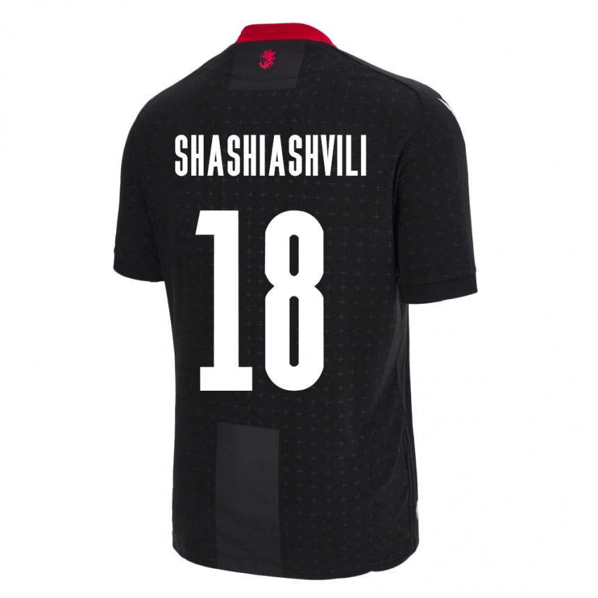 Gyermek Labdarúgás Grúzia Luka Shashiashvili #18 Fekete Idegenbeli Jersey 24-26 Mez Póló Ing