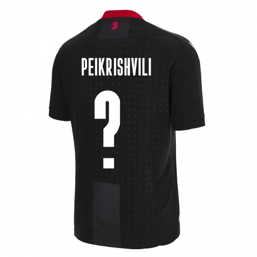 Gyermek Labdarúgás Grúzia Aleksandre Peikrishvili #0 Fekete Idegenbeli Jersey 24-26 Mez Póló Ing