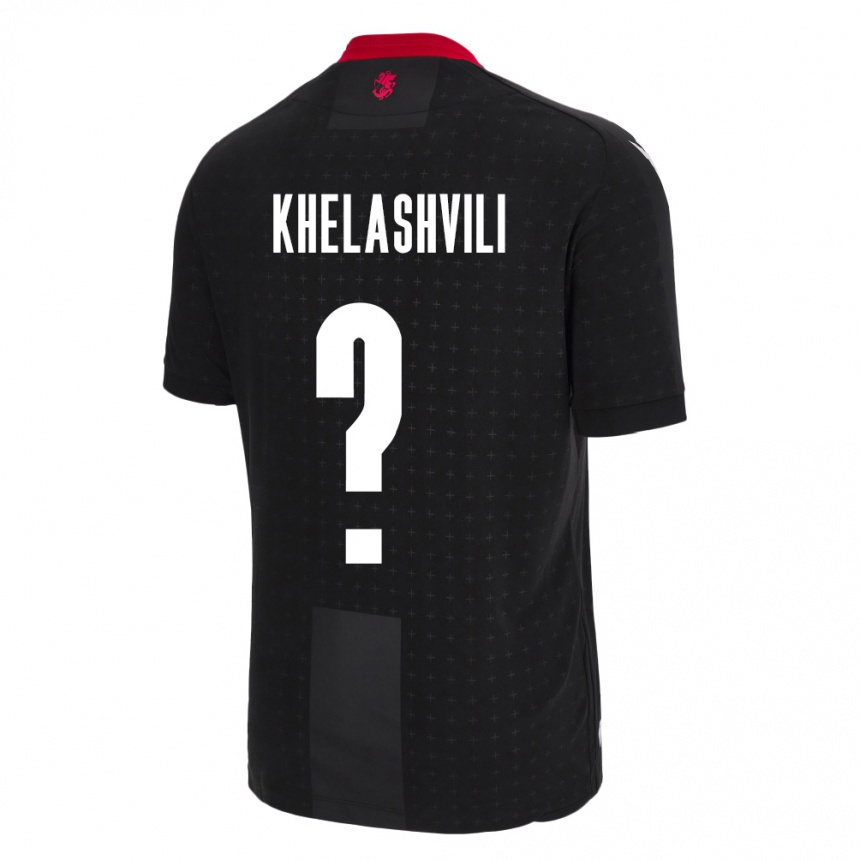 Gyermek Labdarúgás Grúzia Luka Khelashvili #0 Fekete Idegenbeli Jersey 24-26 Mez Póló Ing