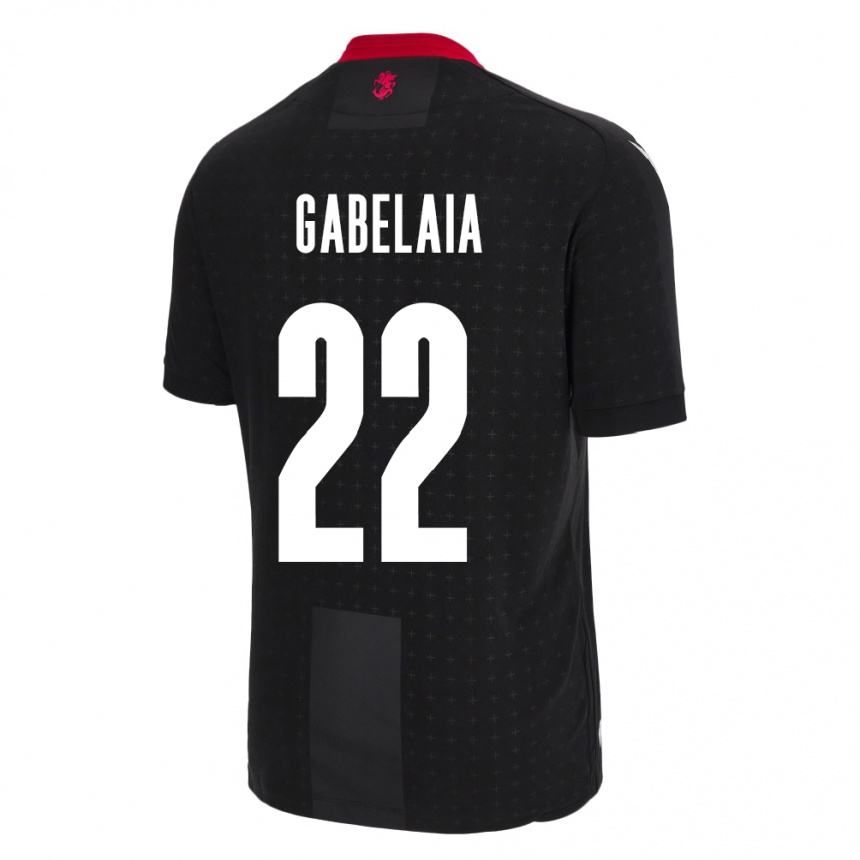 Gyermek Labdarúgás Grúzia Svetalna Gabelaia #22 Fekete Idegenbeli Jersey 24-26 Mez Póló Ing