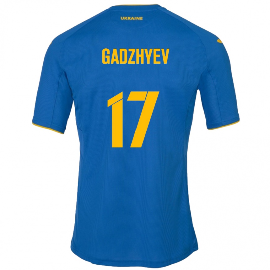 Gyermek Labdarúgás Ukrajna Ramik Gadzhyev #17 Kék Idegenbeli Jersey 24-26 Mez Póló Ing