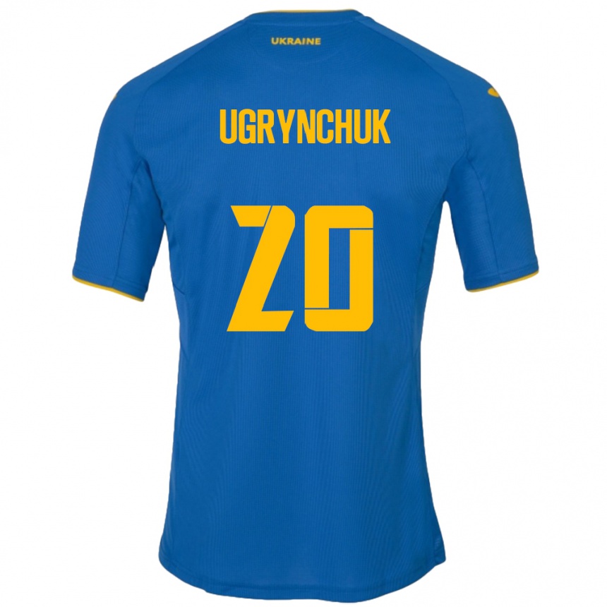 Gyermek Labdarúgás Ukrajna Artem Ugrynchuk #20 Kék Idegenbeli Jersey 24-26 Mez Póló Ing