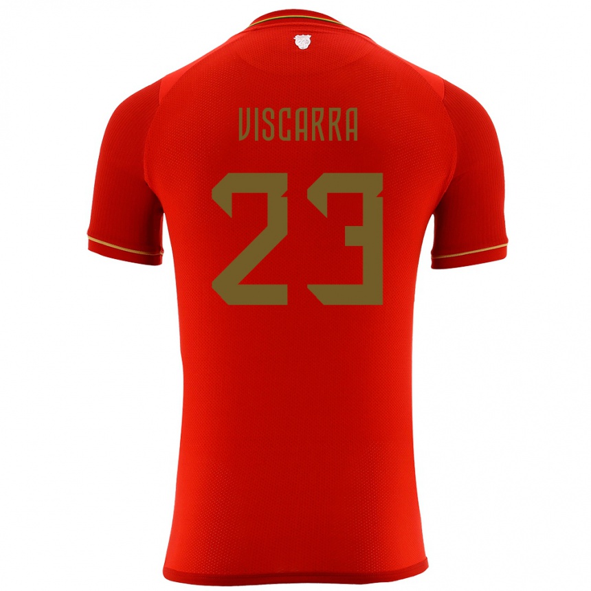 Gyermek Labdarúgás Bolívia Guillermo Viscarra #23 Piros Idegenbeli Jersey 24-26 Mez Póló Ing