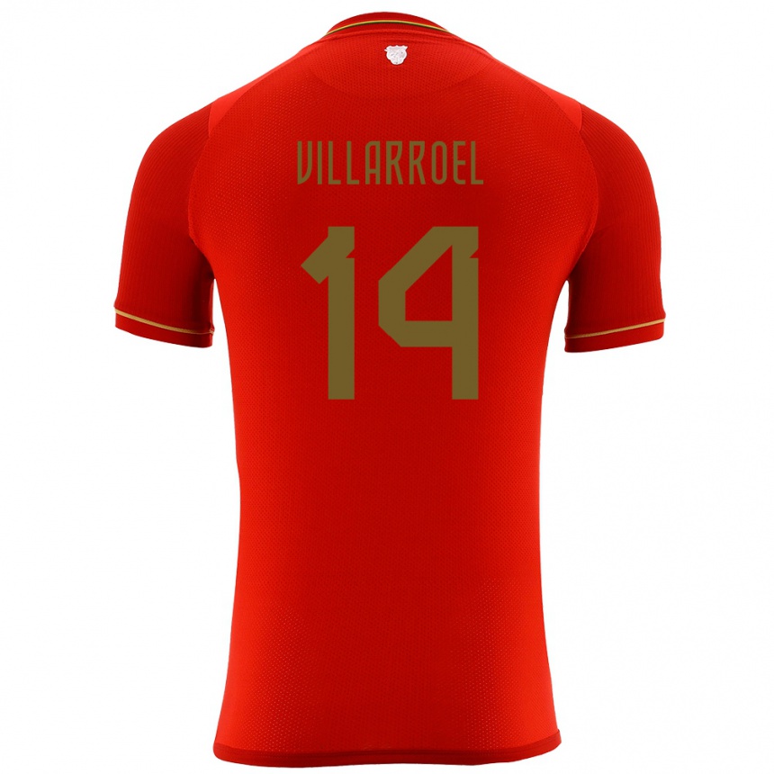 Gyermek Labdarúgás Bolívia Moisés Villarroel #14 Piros Idegenbeli Jersey 24-26 Mez Póló Ing