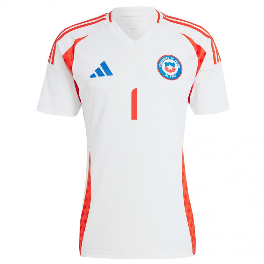 Gyermek Labdarúgás Chile Vicente Reyes #1 Fehér Idegenbeli Jersey 24-26 Mez Póló Ing