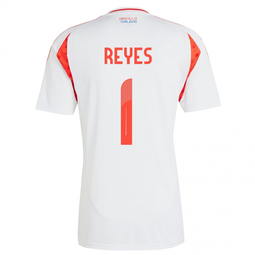 Gyermek Labdarúgás Chile Vicente Reyes #1 Fehér Idegenbeli Jersey 24-26 Mez Póló Ing