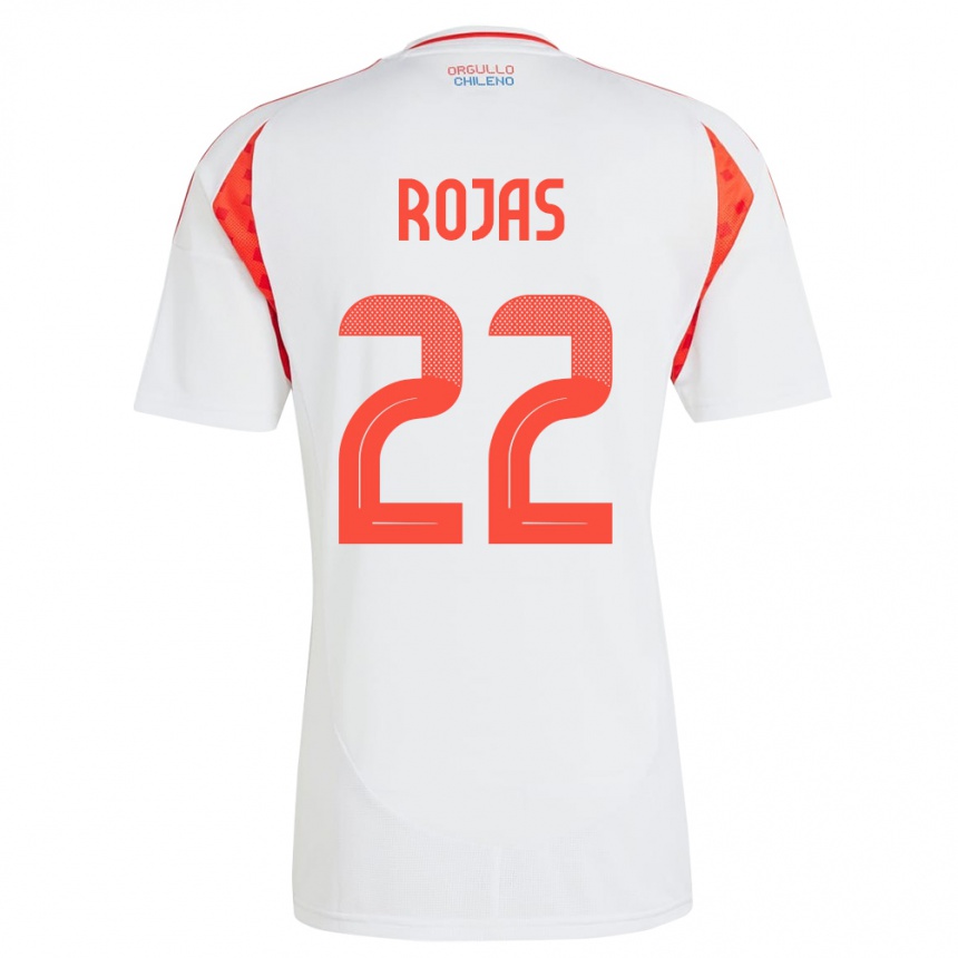 Gyermek Labdarúgás Chile Jeyson Rojas #22 Fehér Idegenbeli Jersey 24-26 Mez Póló Ing