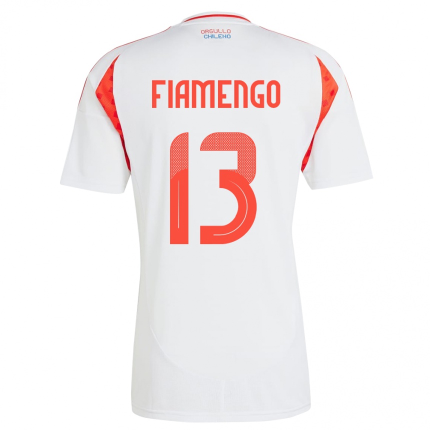 Gyermek Labdarúgás Chile Darko Fiamengo #13 Fehér Idegenbeli Jersey 24-26 Mez Póló Ing