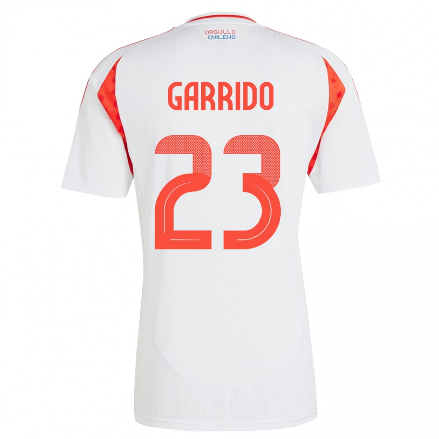 Gyermek Labdarúgás Chile Pedro Garrido #23 Fehér Idegenbeli Jersey 24-26 Mez Póló Ing