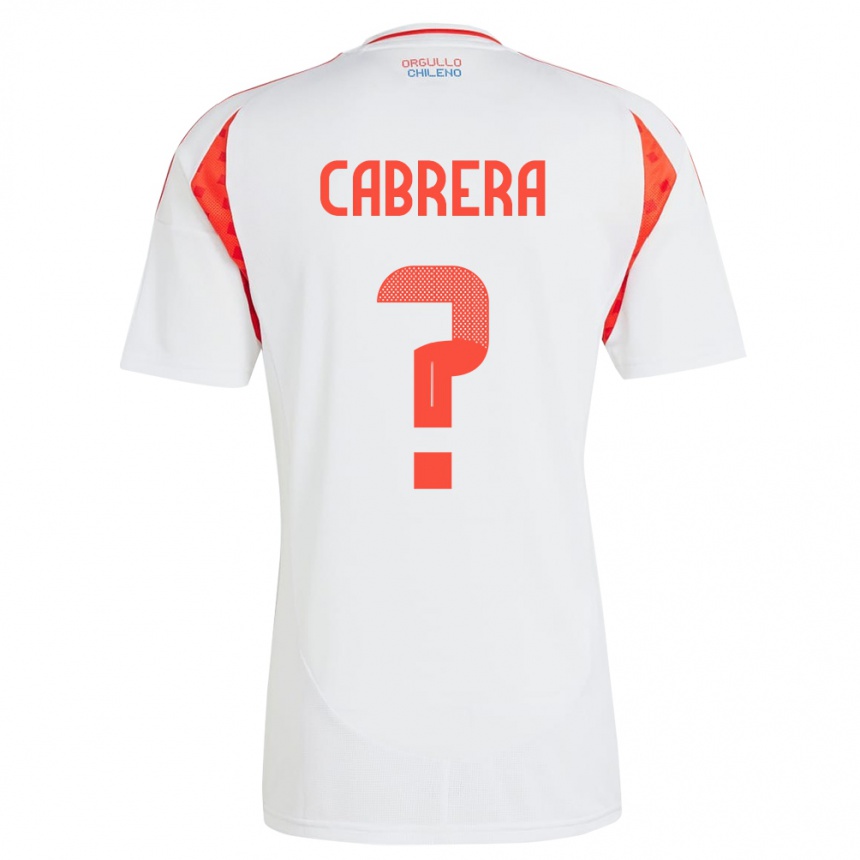 Gyermek Labdarúgás Chile Vicente Cabrera #0 Fehér Idegenbeli Jersey 24-26 Mez Póló Ing