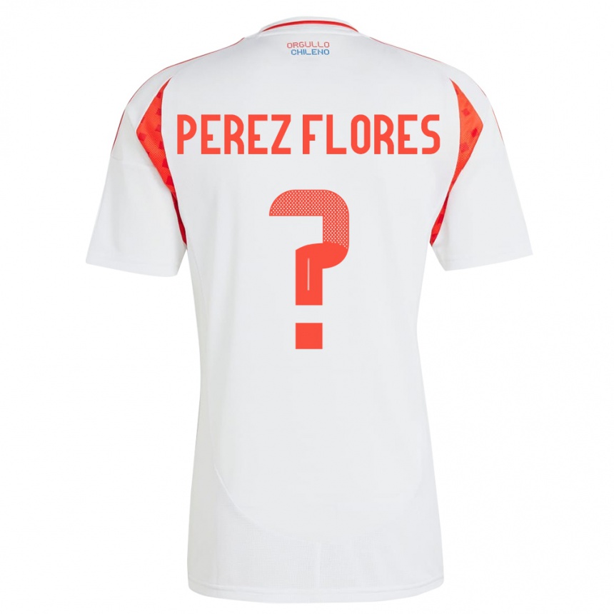 Gyermek Labdarúgás Chile Benjamín Pérez Flores #0 Fehér Idegenbeli Jersey 24-26 Mez Póló Ing