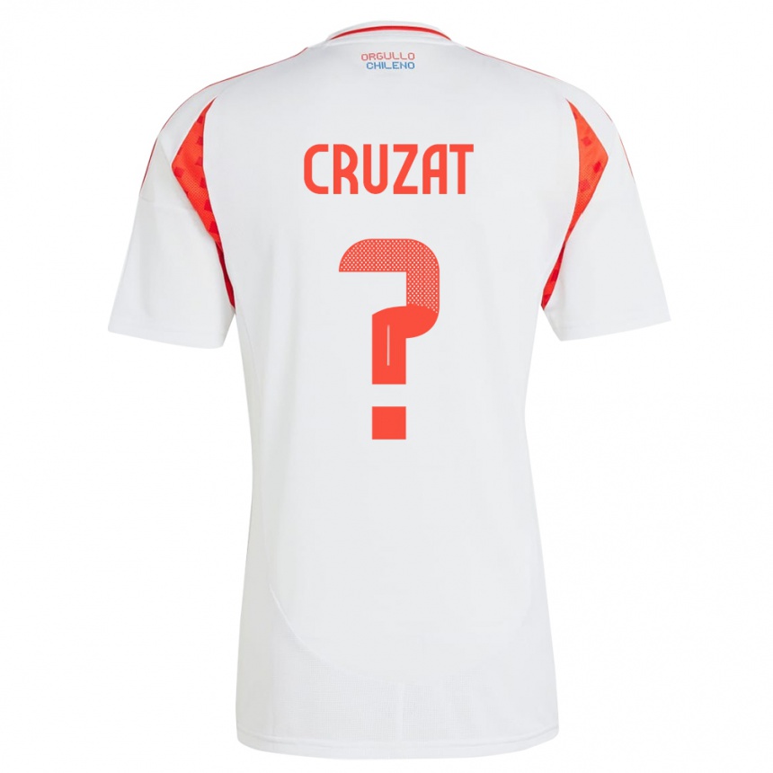 Gyermek Labdarúgás Chile Ignacio Cruzat #0 Fehér Idegenbeli Jersey 24-26 Mez Póló Ing