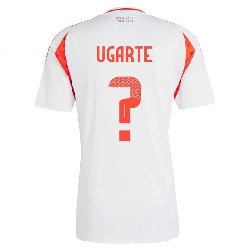 Gyermek Labdarúgás Chile Pablo Ugarte #0 Fehér Idegenbeli Jersey 24-26 Mez Póló Ing