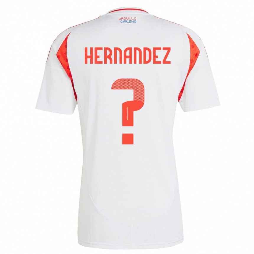 Gyermek Labdarúgás Chile Camilo Hernández #0 Fehér Idegenbeli Jersey 24-26 Mez Póló Ing