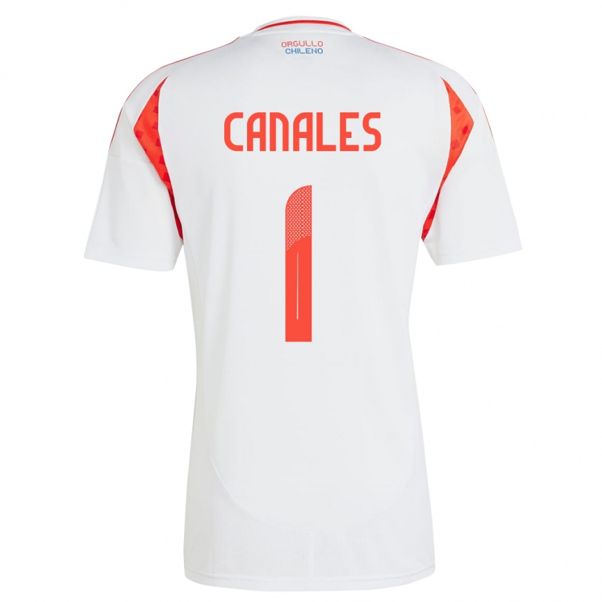 Gyermek Labdarúgás Chile Antonia Canales #1 Fehér Idegenbeli Jersey 24-26 Mez Póló Ing