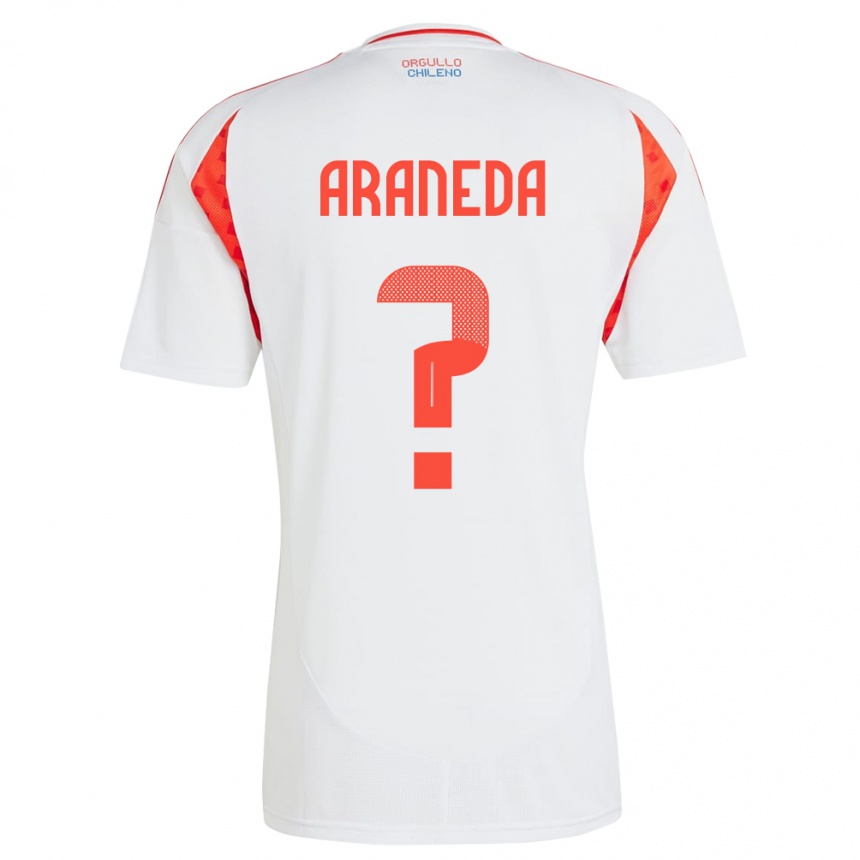 Gyermek Labdarúgás Chile Arantxa Araneda #0 Fehér Idegenbeli Jersey 24-26 Mez Póló Ing