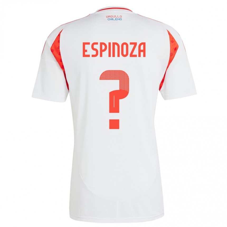 Gyermek Labdarúgás Chile Gali Espinoza #0 Fehér Idegenbeli Jersey 24-26 Mez Póló Ing